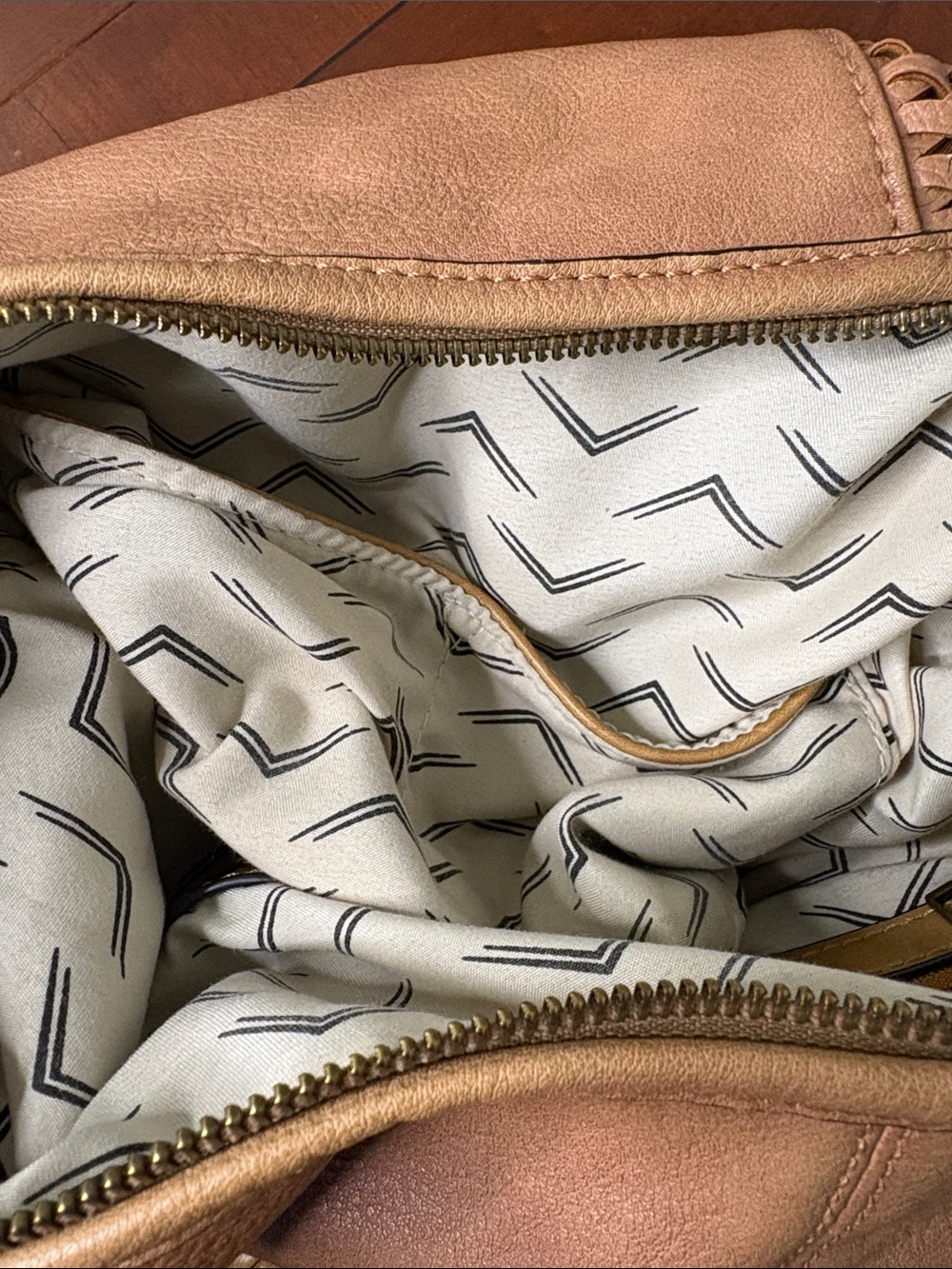 MODA Luxe Woven Leather Hobo Bag in Cognac - EUC - Picture 6 of 15